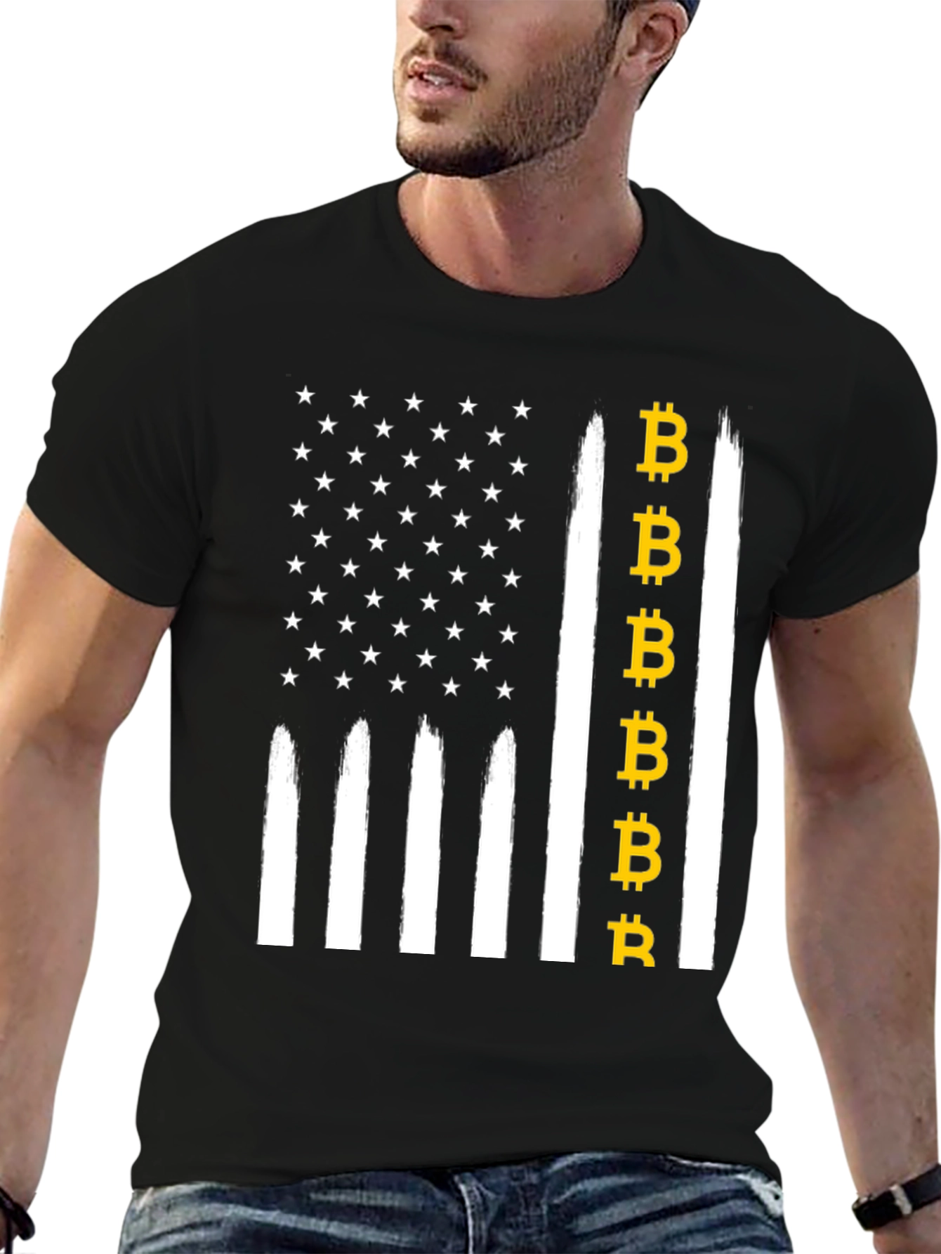 Bitcoin USA Flag Graphic Tee