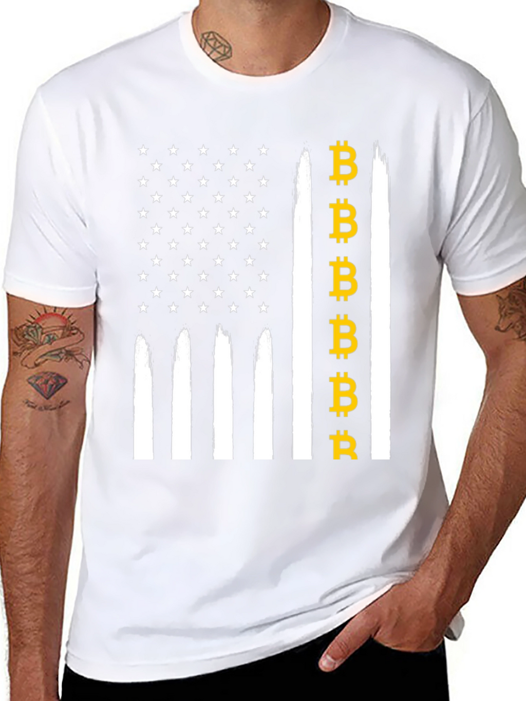 Bitcoin USA Flag Graphic Tee