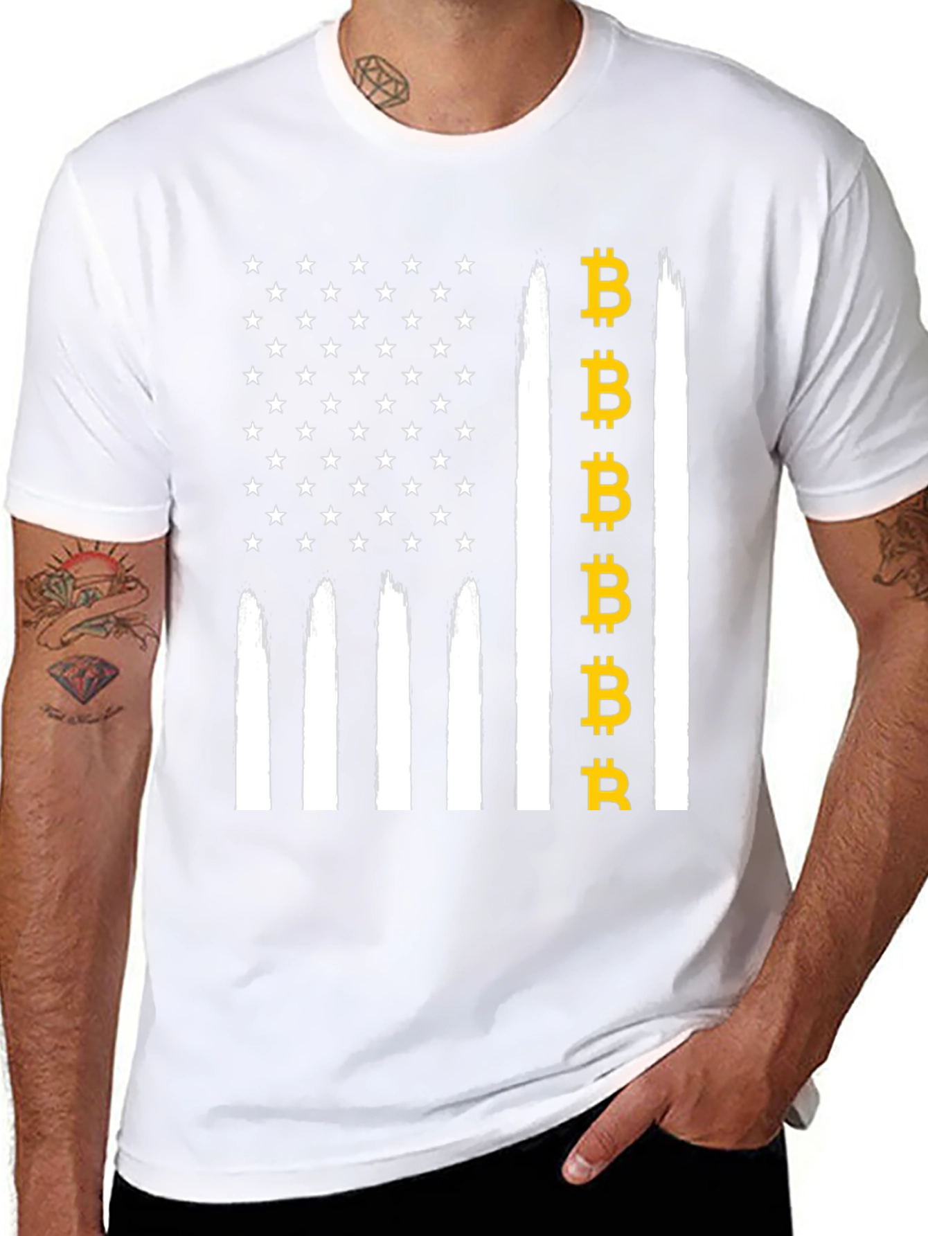 Bitcoin USA Flag Graphic Tee