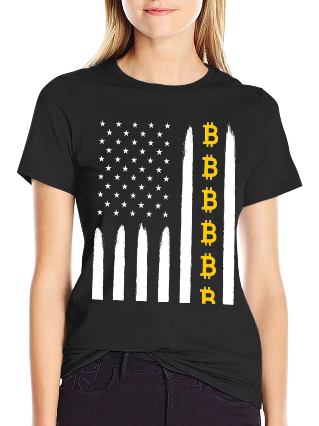 Bitcoin USA Flag Graphic Tee