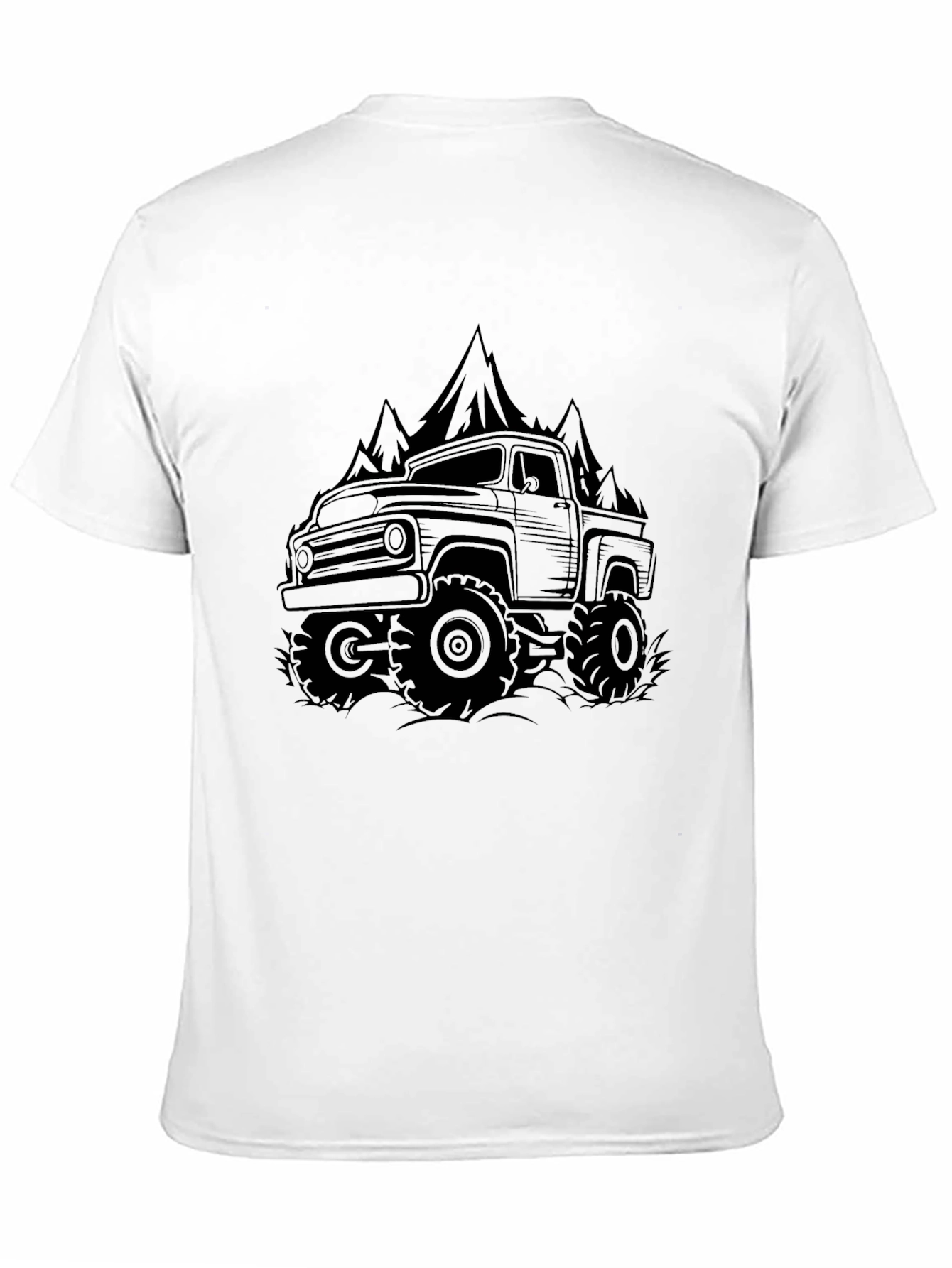 Off-Road Truck & Mountain Graphic Tee - Black