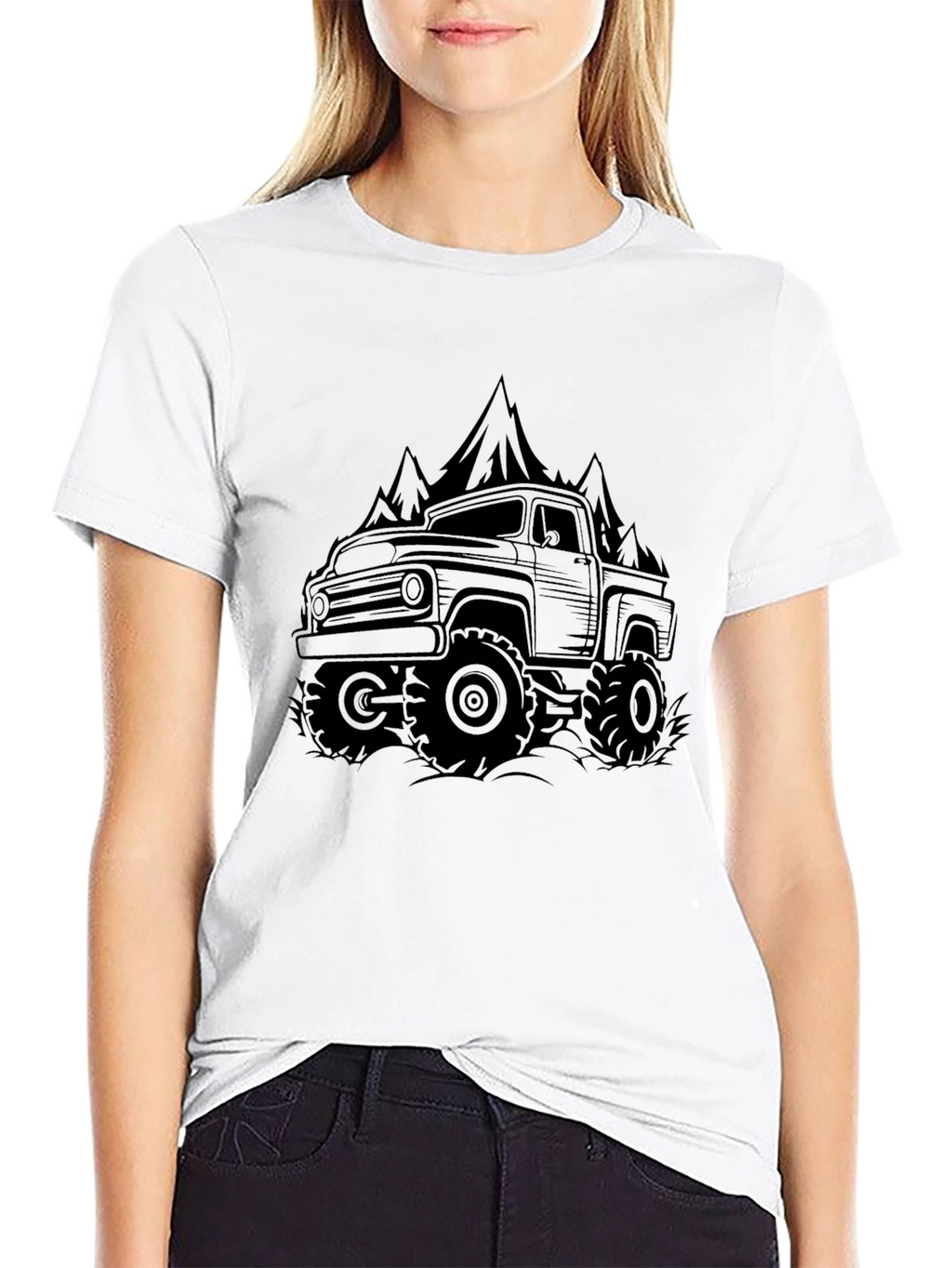 Off-Road Truck & Mountain Graphic Tee - Black