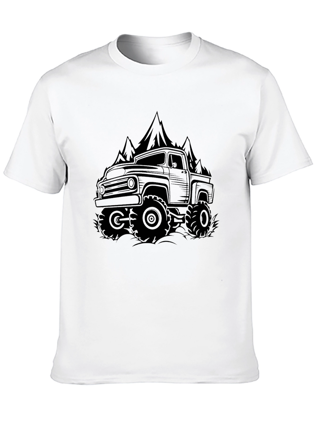Off-Road Truck & Mountain Graphic Tee - Black