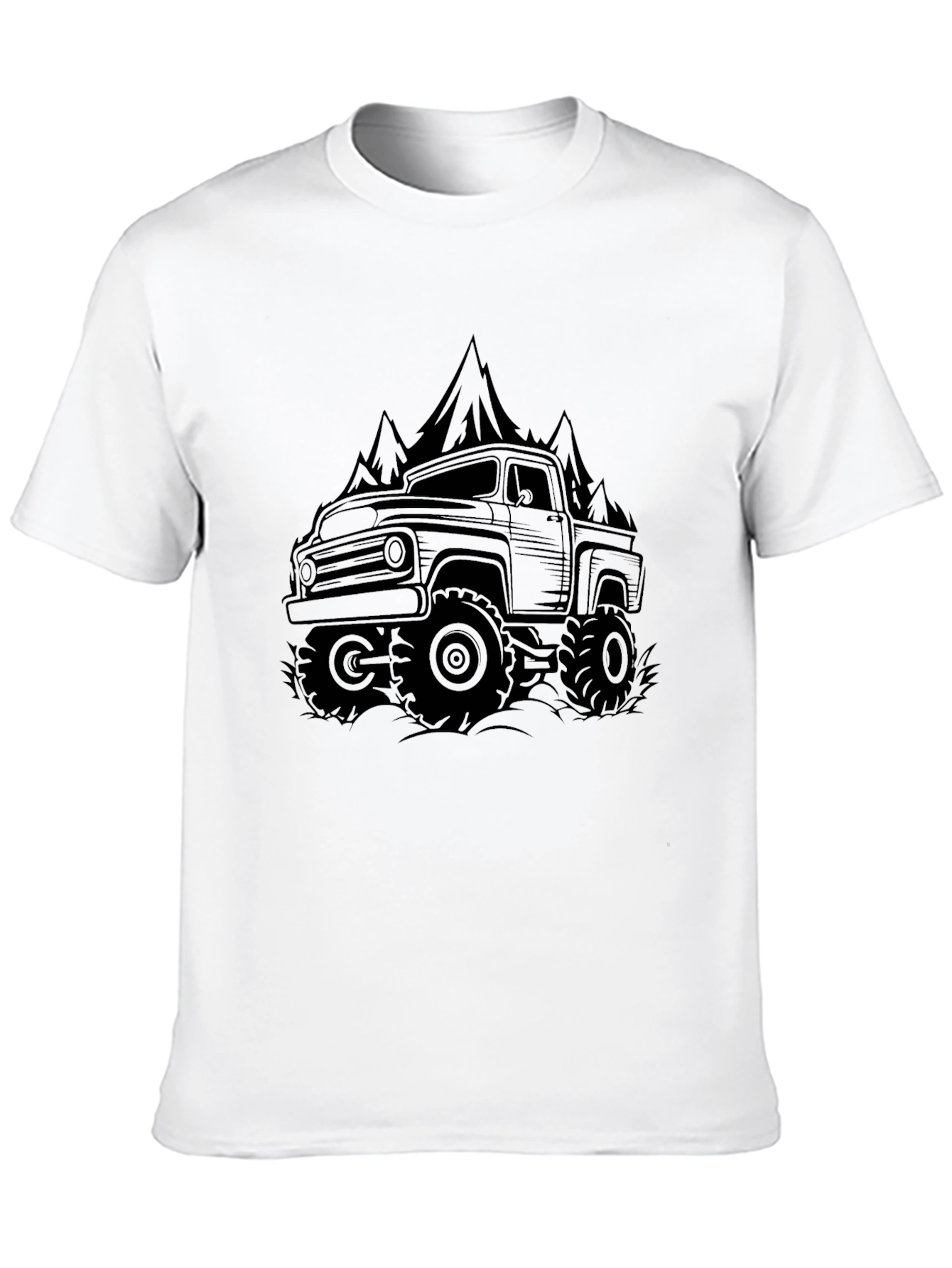 Off-Road Truck & Mountain Graphic Tee - Black