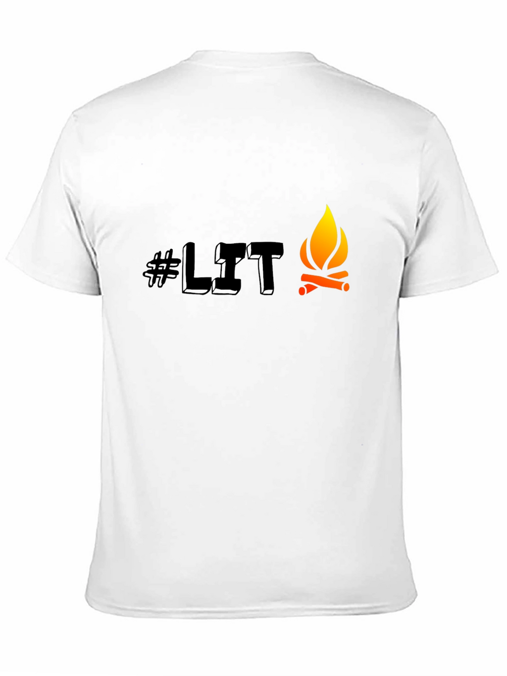 Mens Black #LIT Campfire Graphic Tee