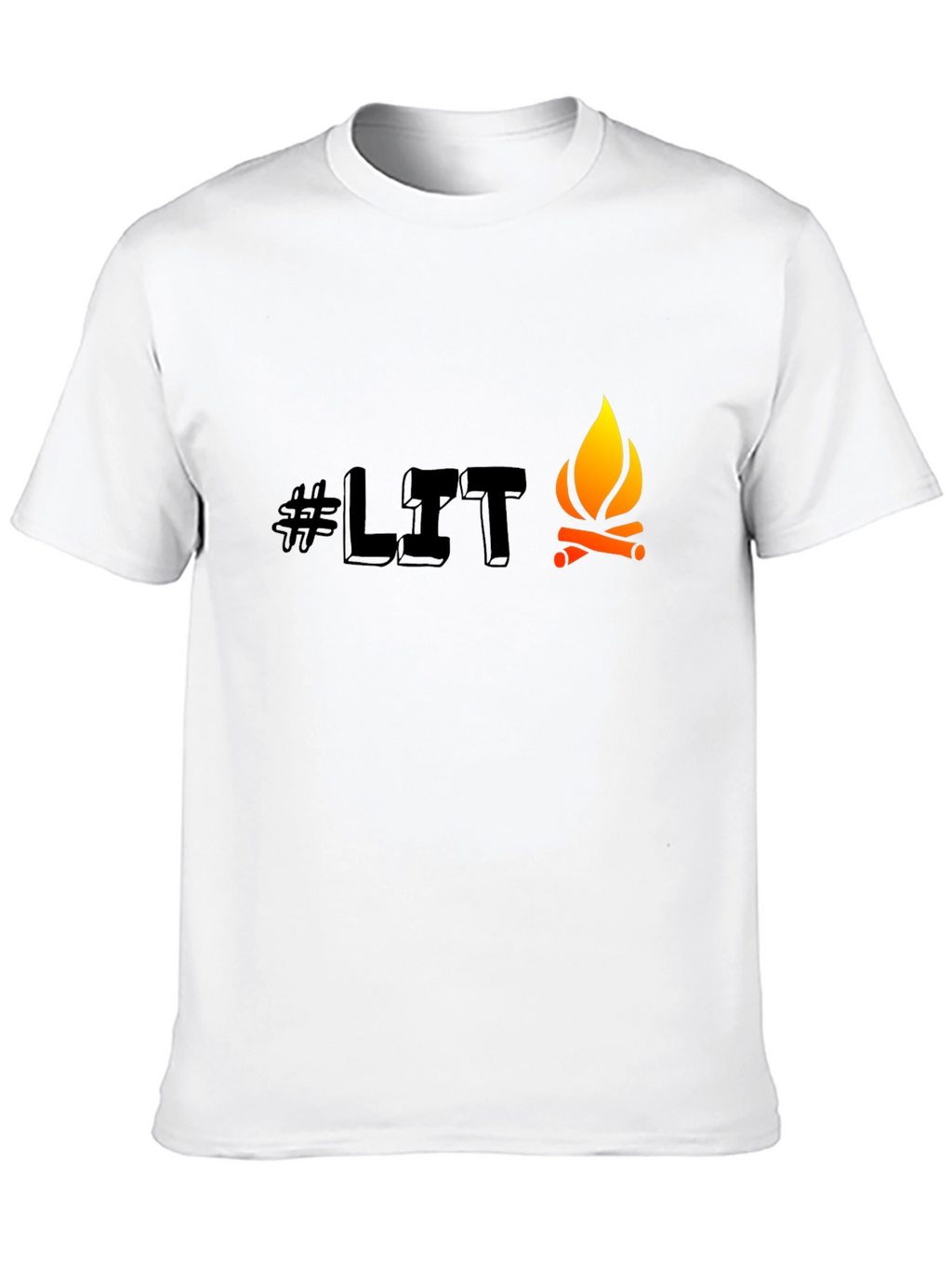 Mens Black #LIT Campfire Graphic Tee