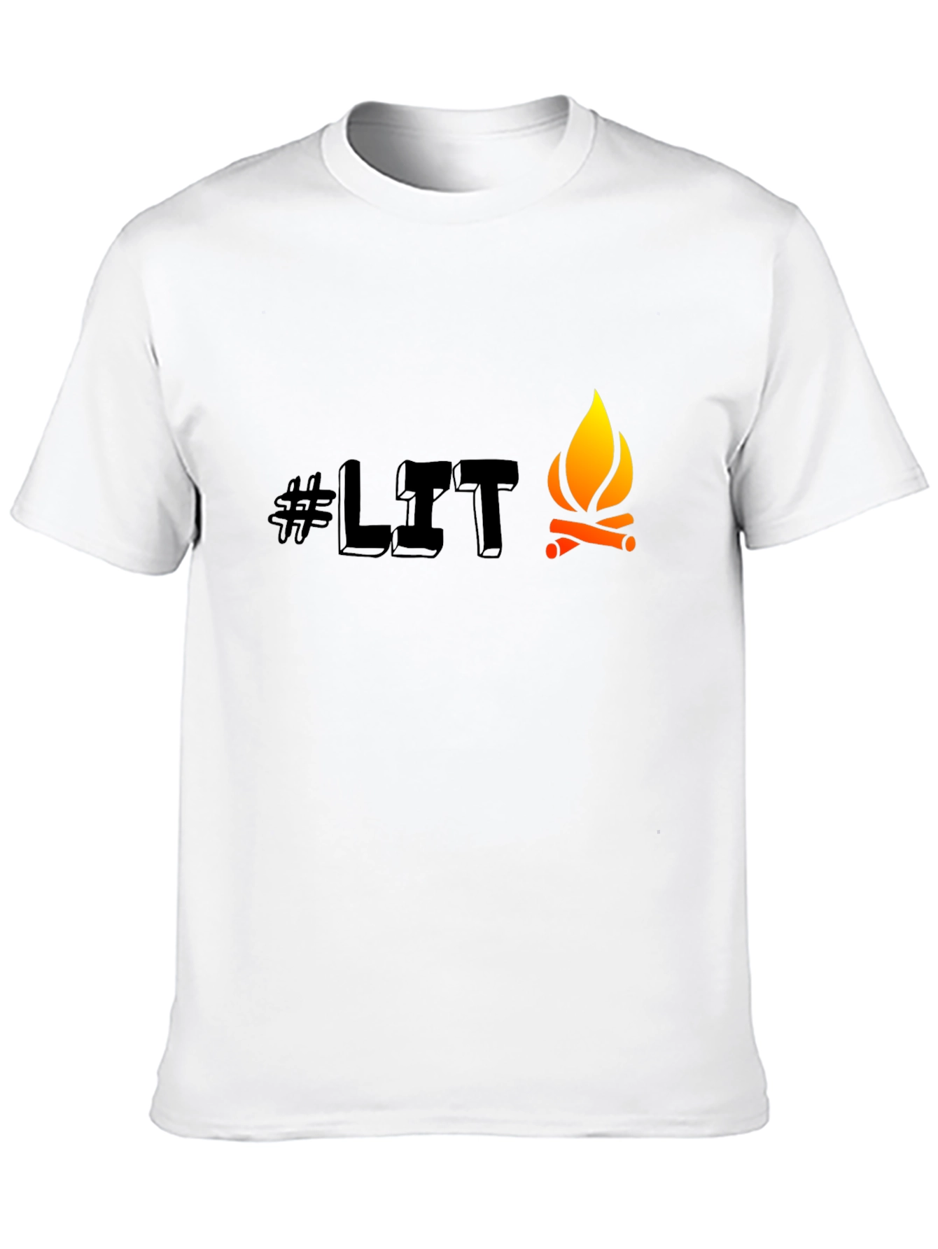 Mens Black #LIT Campfire Graphic Tee