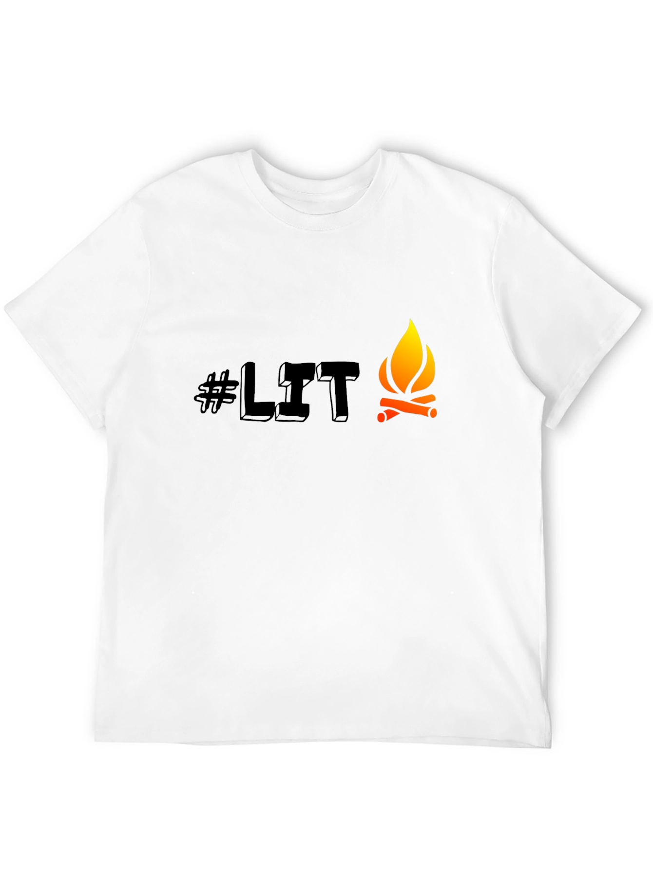Mens Black #LIT Campfire Graphic Tee