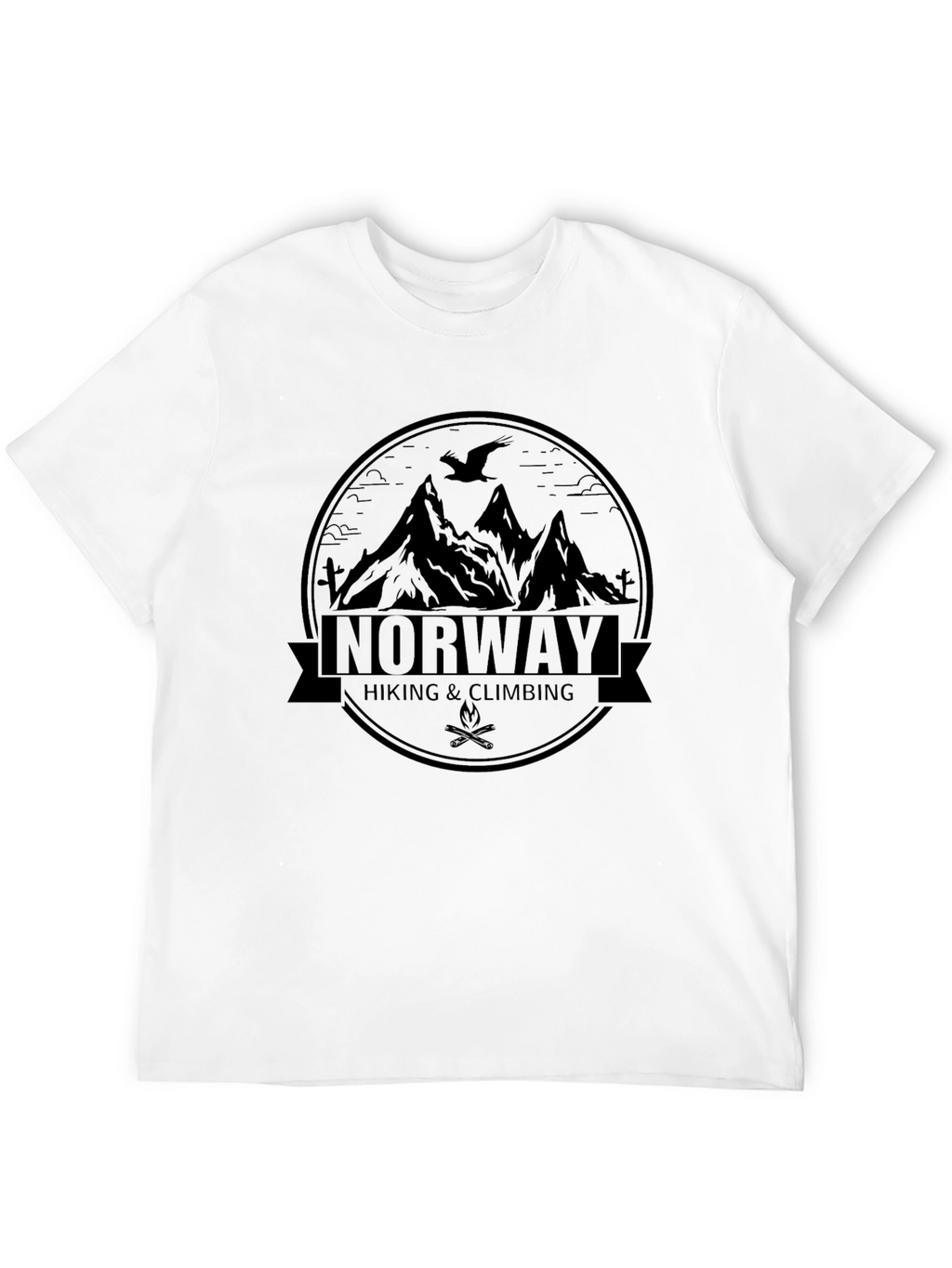 Norway Hiking Climbing Graphic Black T-Shirt