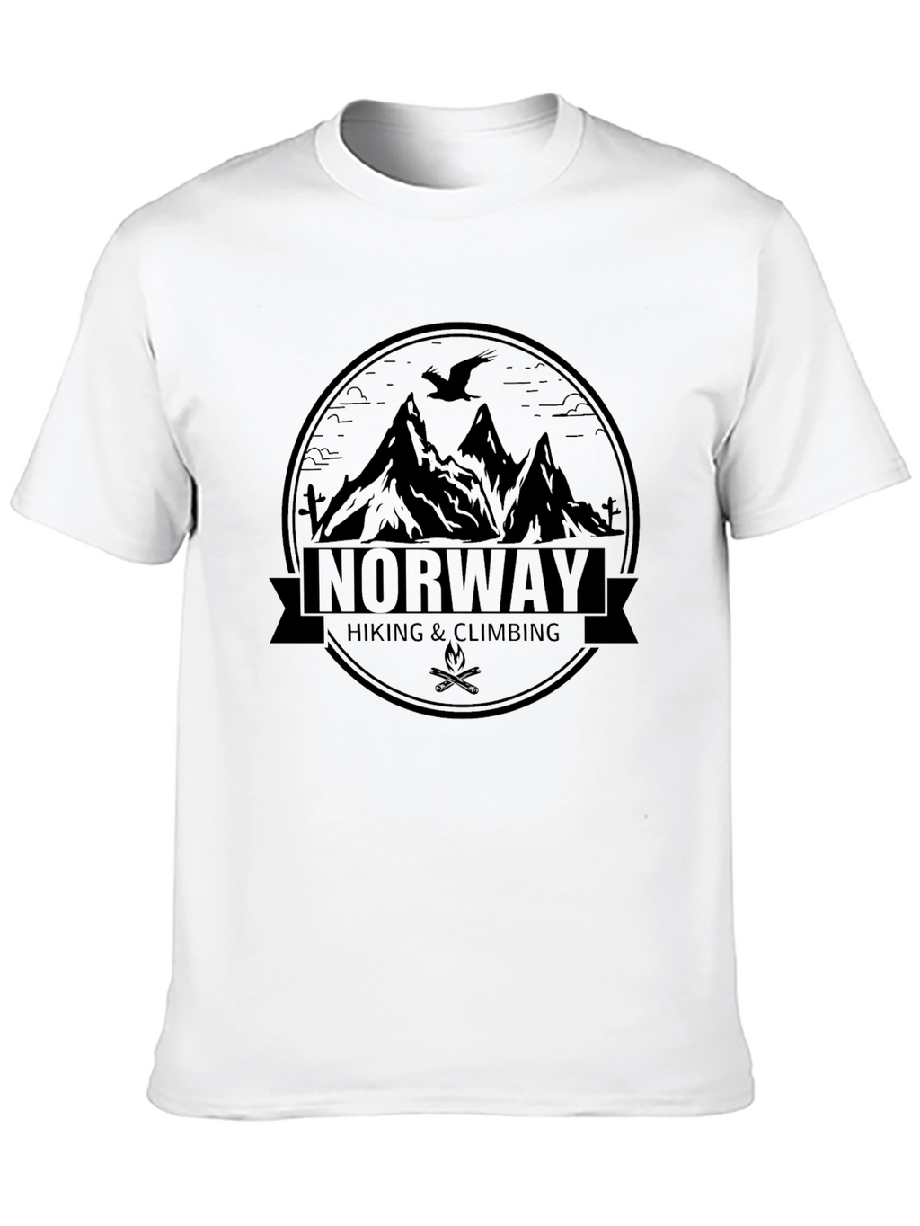 Norway Hiking Climbing Graphic Black T-Shirt