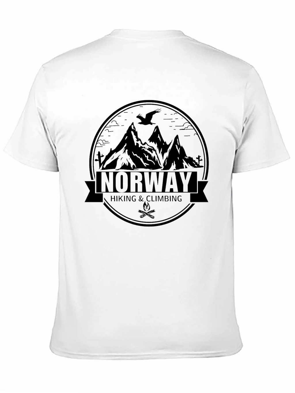 Norway Hiking Climbing Graphic Black T-Shirt