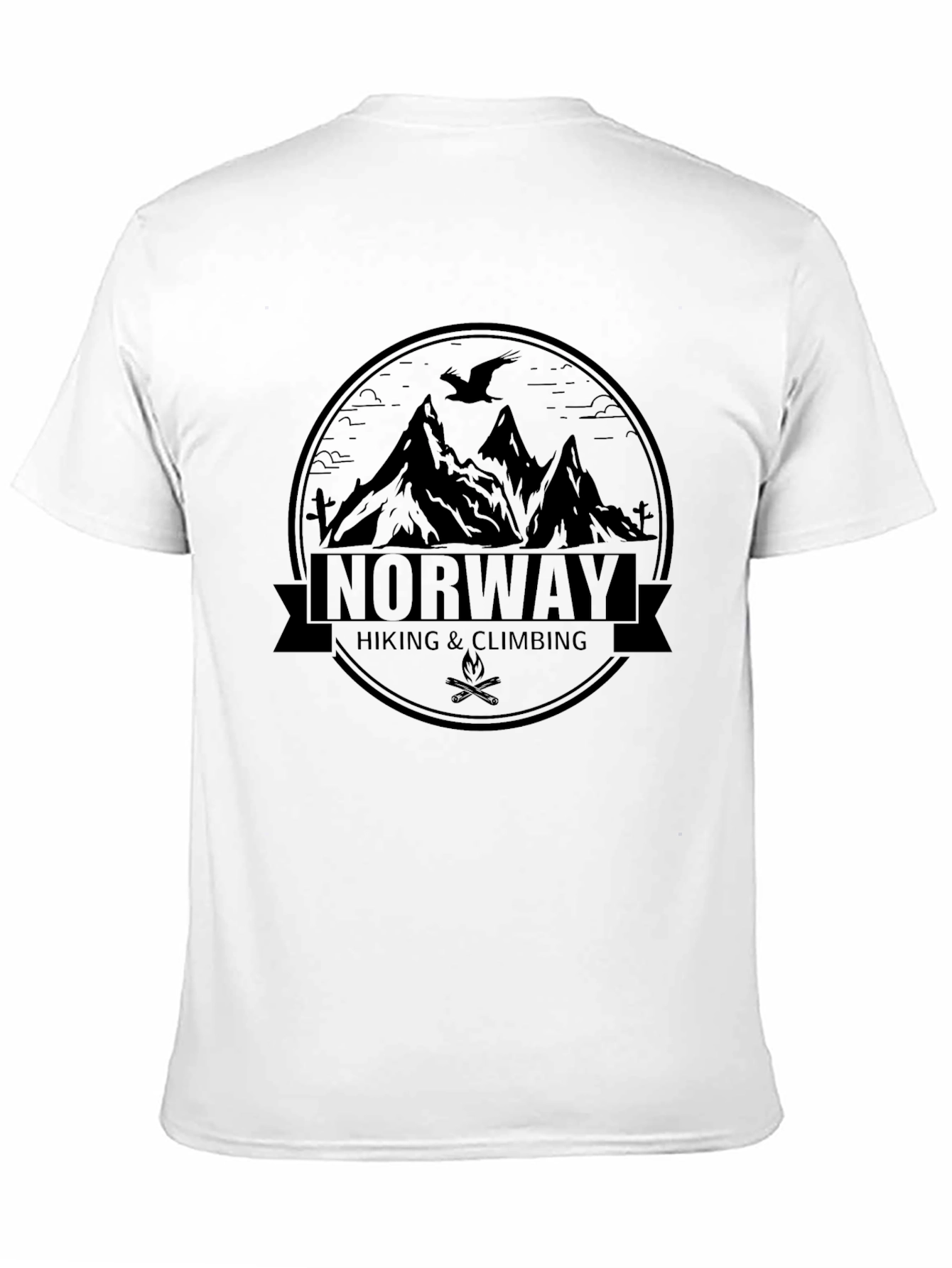 Norway Hiking Climbing Graphic Black T-Shirt