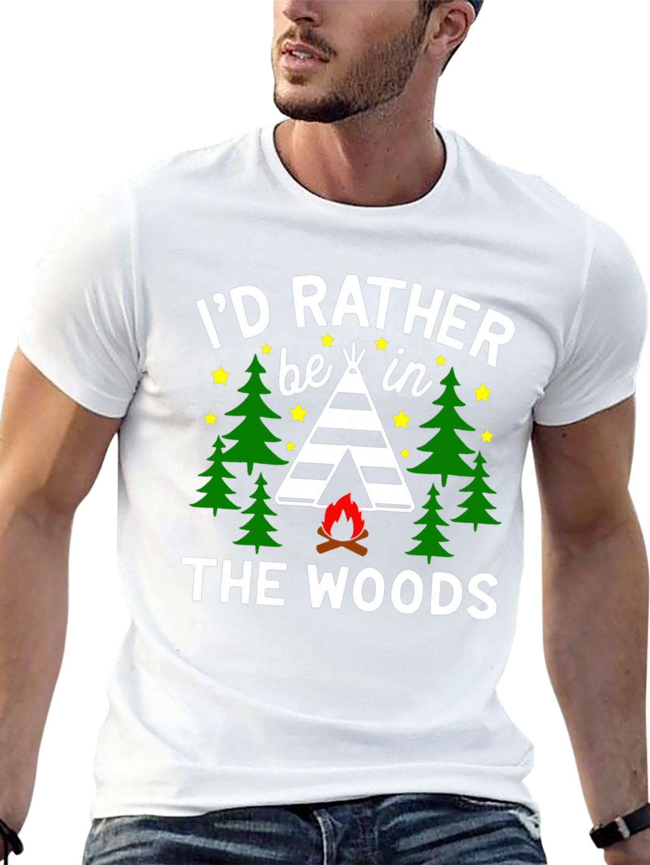 Id Rather Be In The Woods Camping T-Shirt