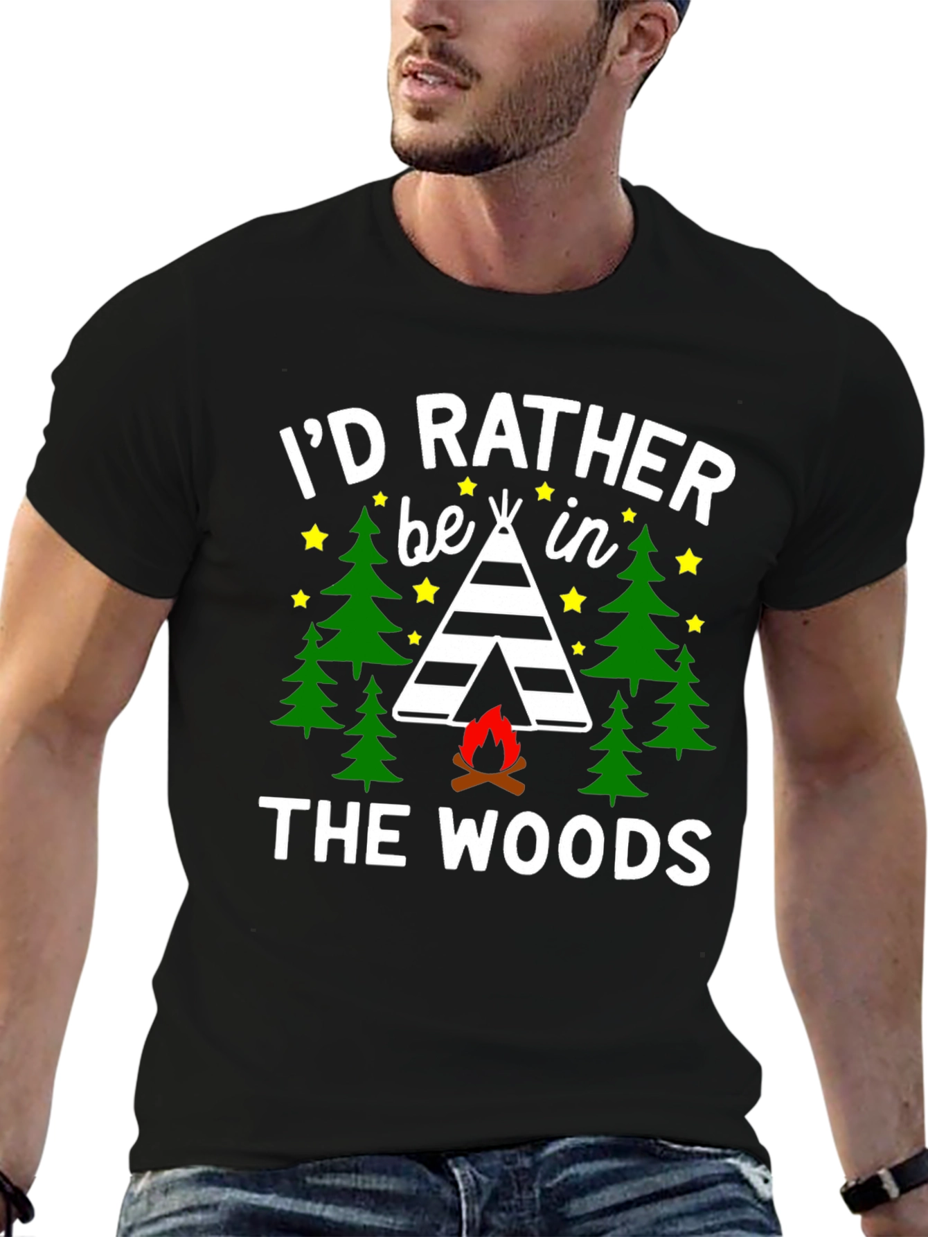 Id Rather Be In The Woods Camping T-Shirt