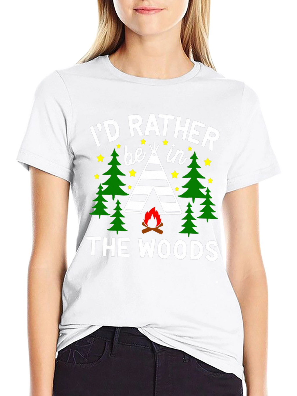 Id Rather Be In The Woods Camping T-Shirt