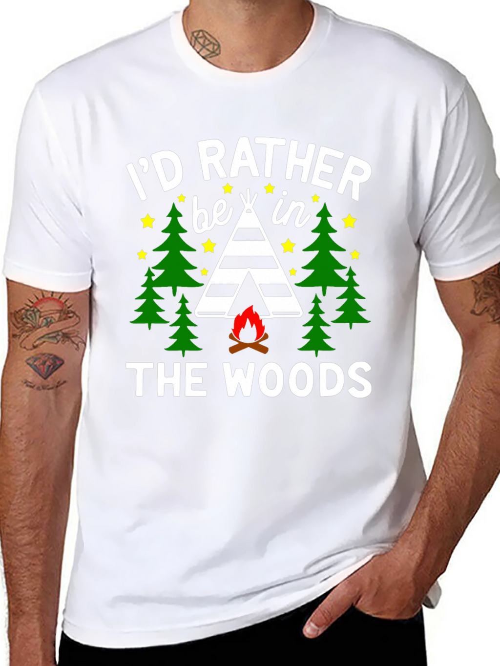 Id Rather Be In The Woods Camping T-Shirt