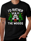Id Rather Be In The Woods Camping T-Shirt