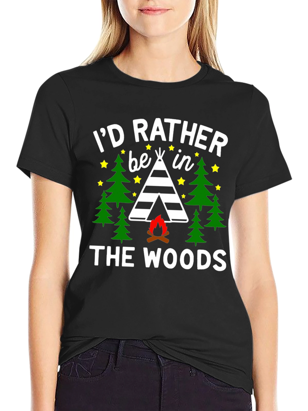 Id Rather Be In The Woods Camping T-Shirt