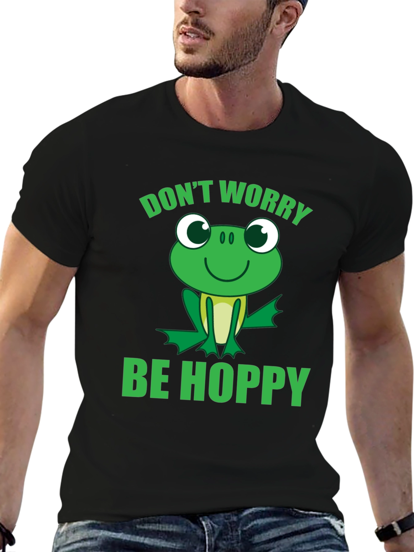 Dont Worry Be Hoppy Frog Graphic Tee