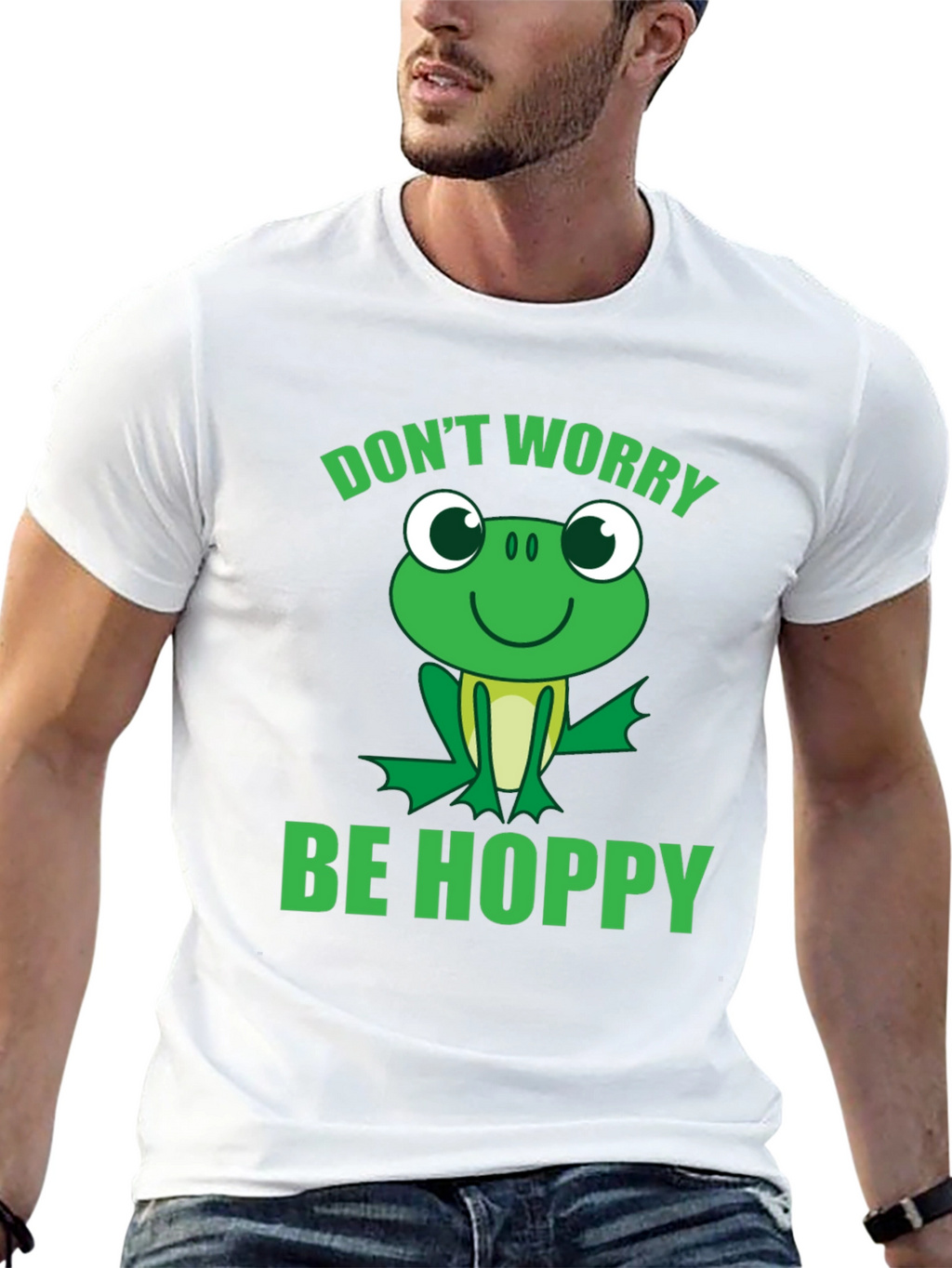 Dont Worry Be Hoppy Frog Graphic Tee