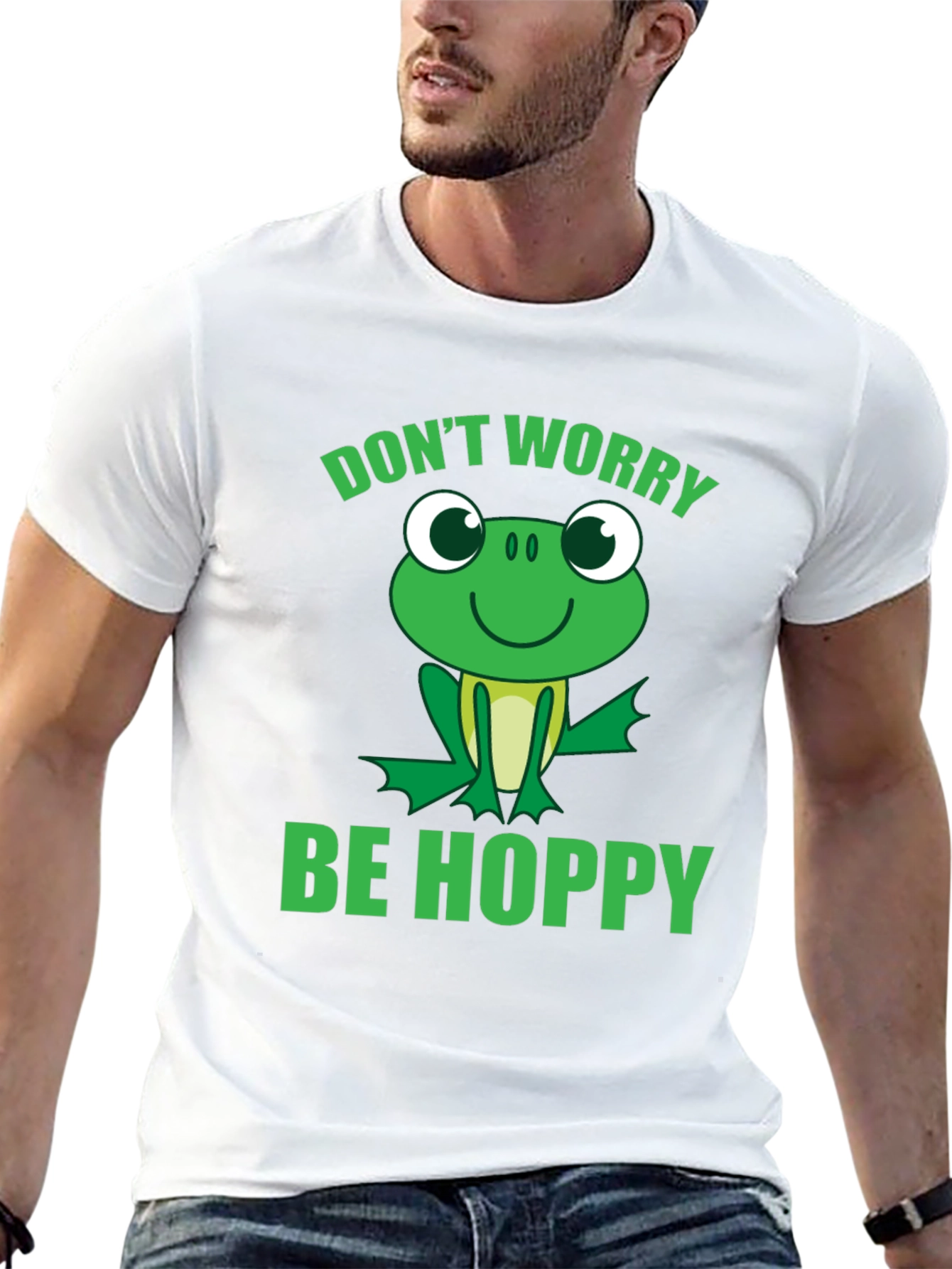 Dont Worry Be Hoppy Frog Graphic Tee