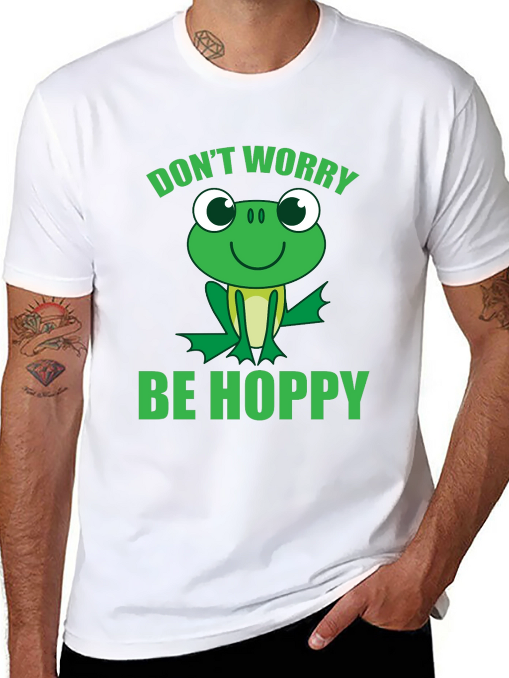 Dont Worry Be Hoppy Frog Graphic Tee