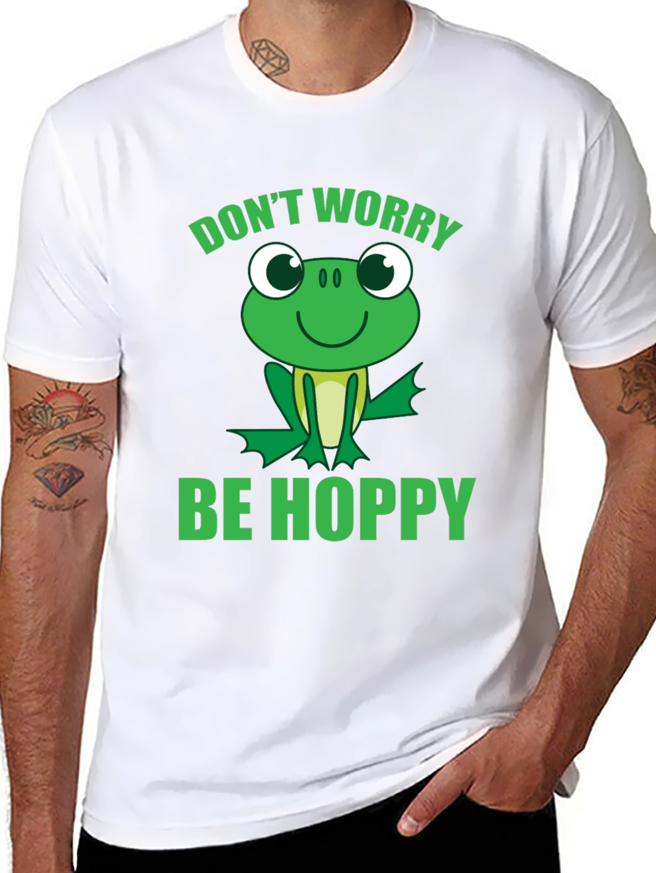 Dont Worry Be Hoppy Frog Graphic Tee
