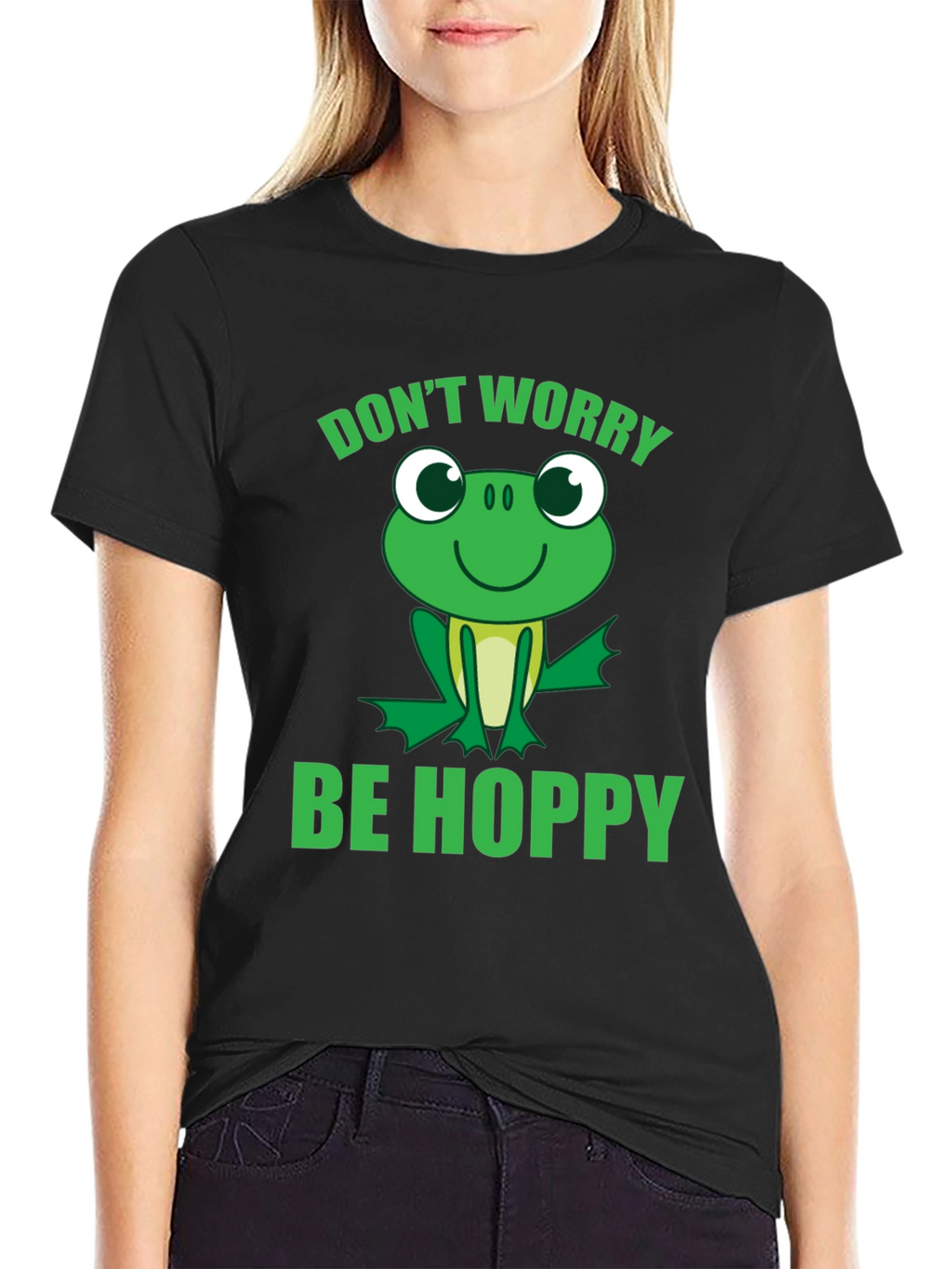 Dont Worry Be Hoppy Frog Graphic Tee