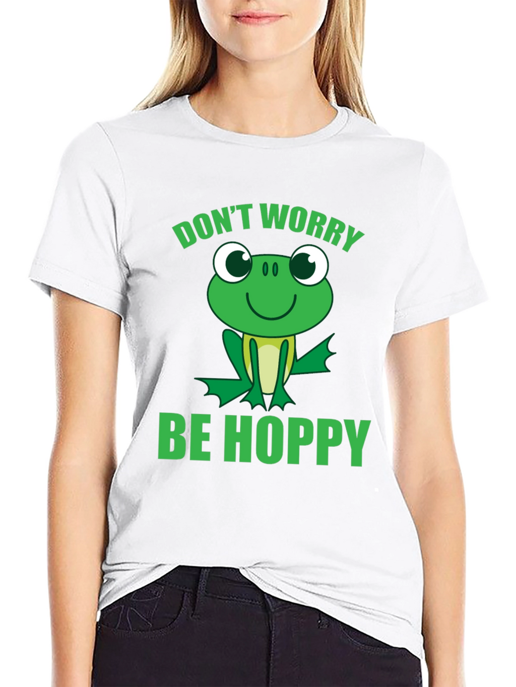 Dont Worry Be Hoppy Frog Graphic Tee