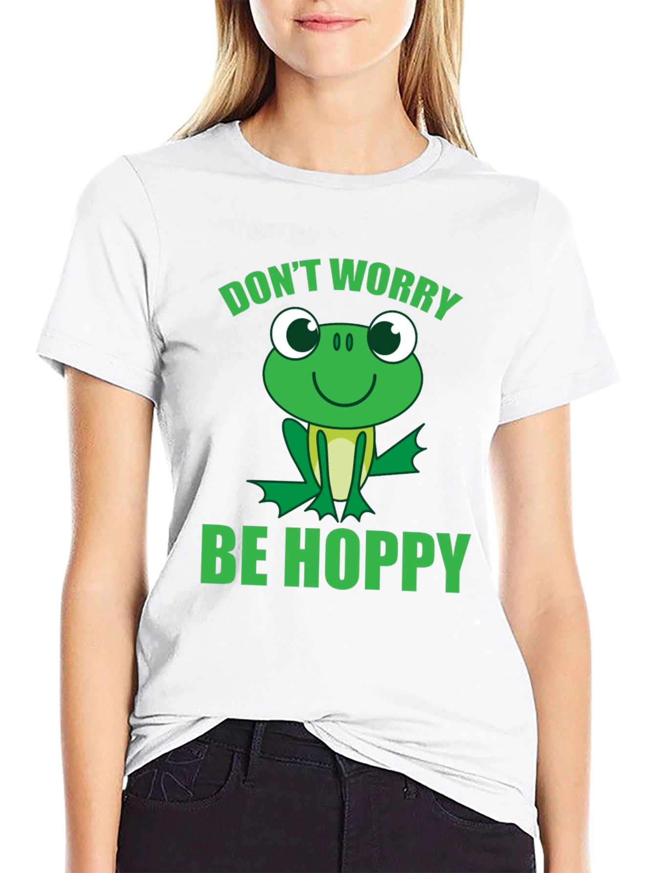 Dont Worry Be Hoppy Frog Graphic Tee