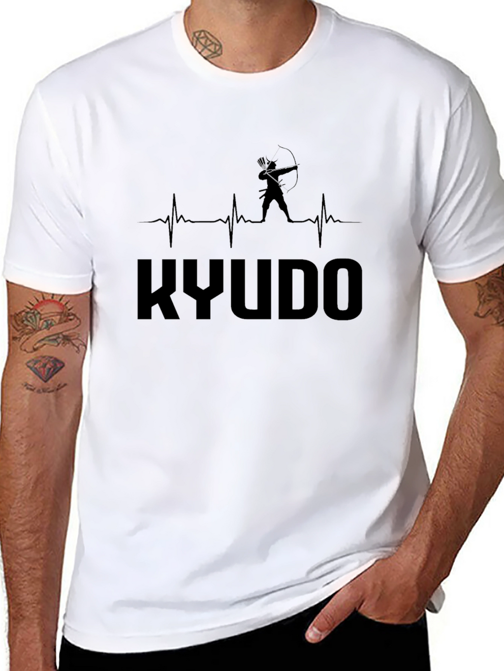 Kyudo Archery T-Shirt - Heartbeat Design