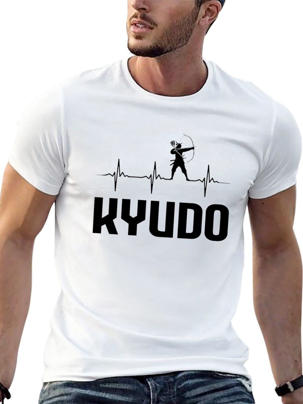 Kyudo Archery T-Shirt - Heartbeat Design