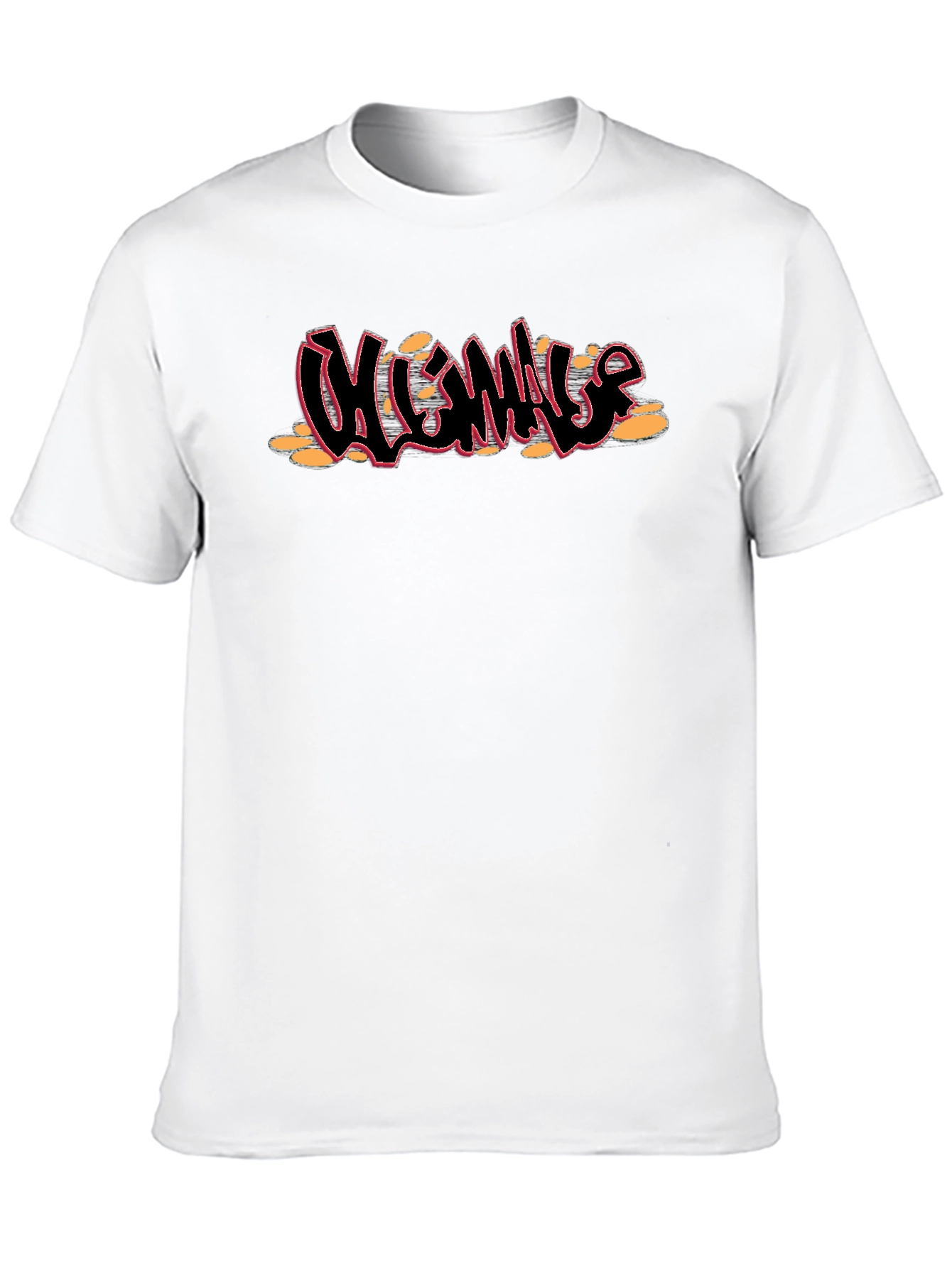 Black T-Shirt with Graffiti Style Design