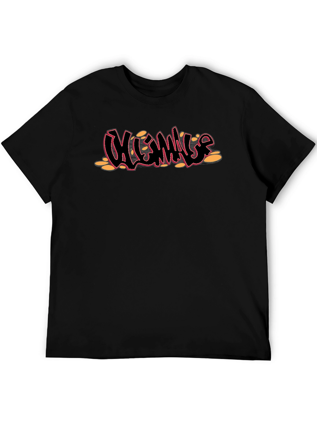 Black T-Shirt with Graffiti Style Design