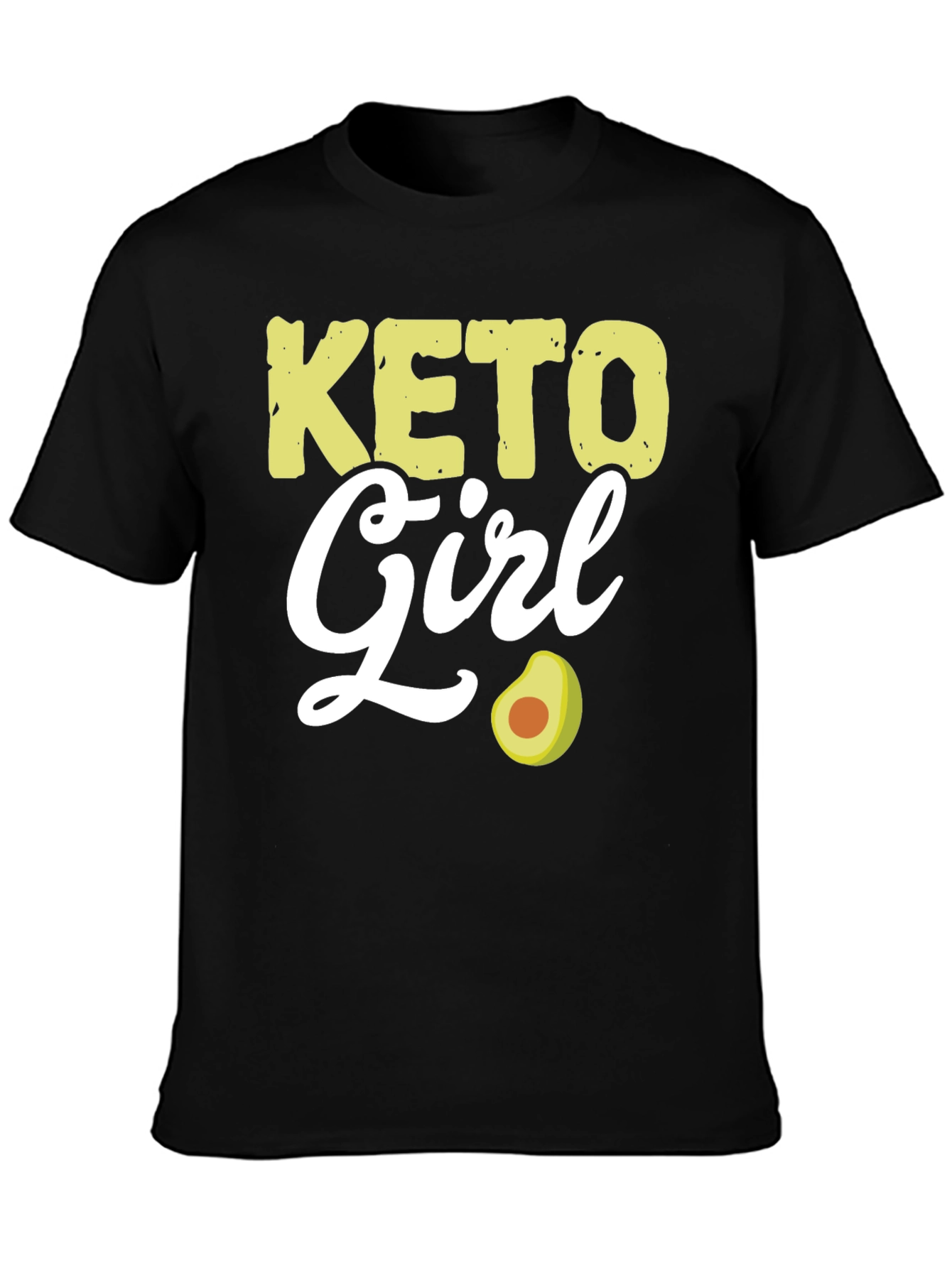 Keto Girl Avocado Graphic Tee - Black