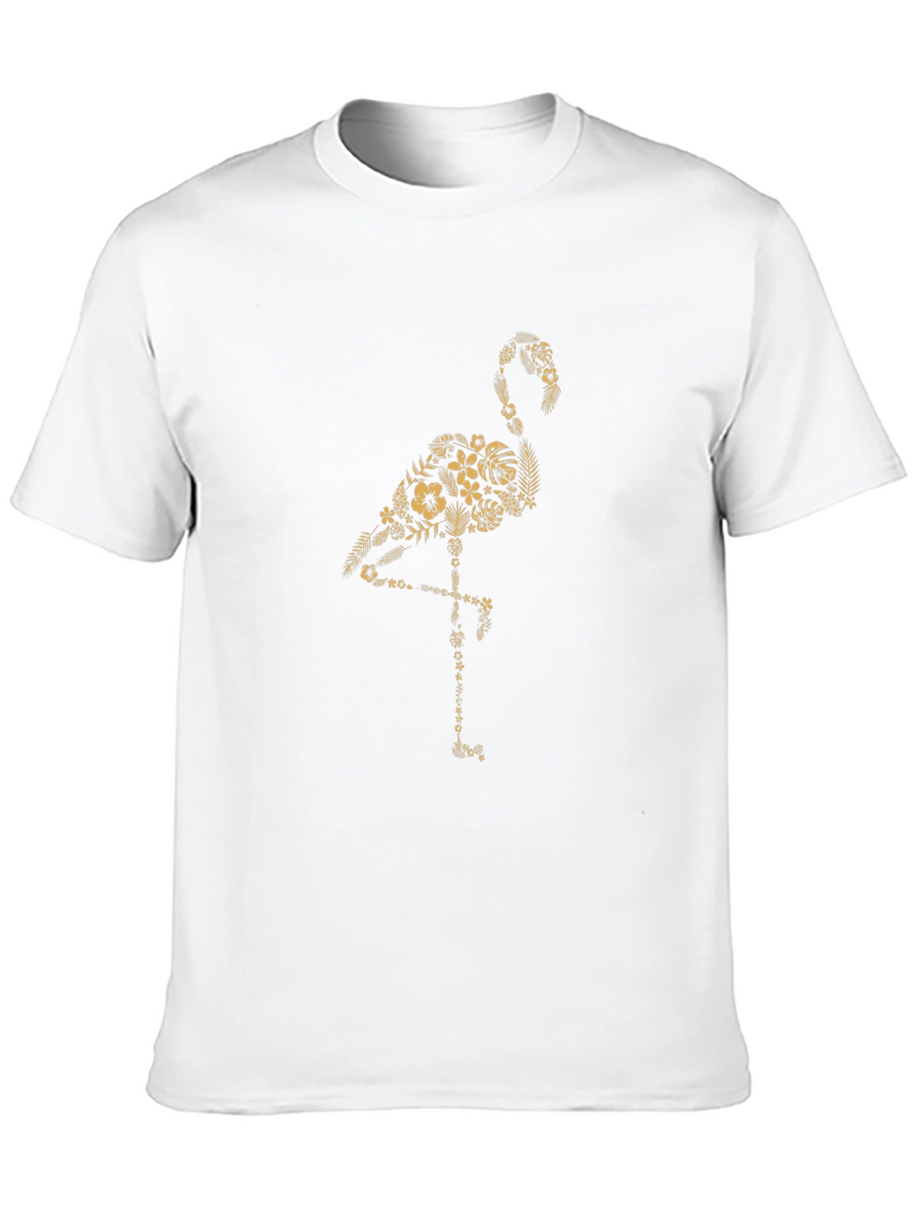 Floral Flamingo Graphic Black T-Shirt