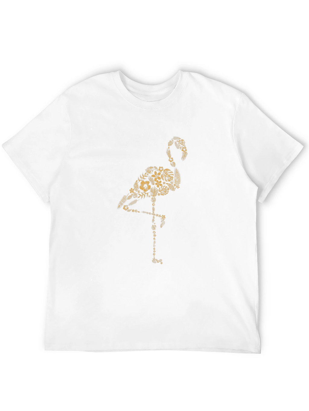 Floral Flamingo Graphic Black T-Shirt