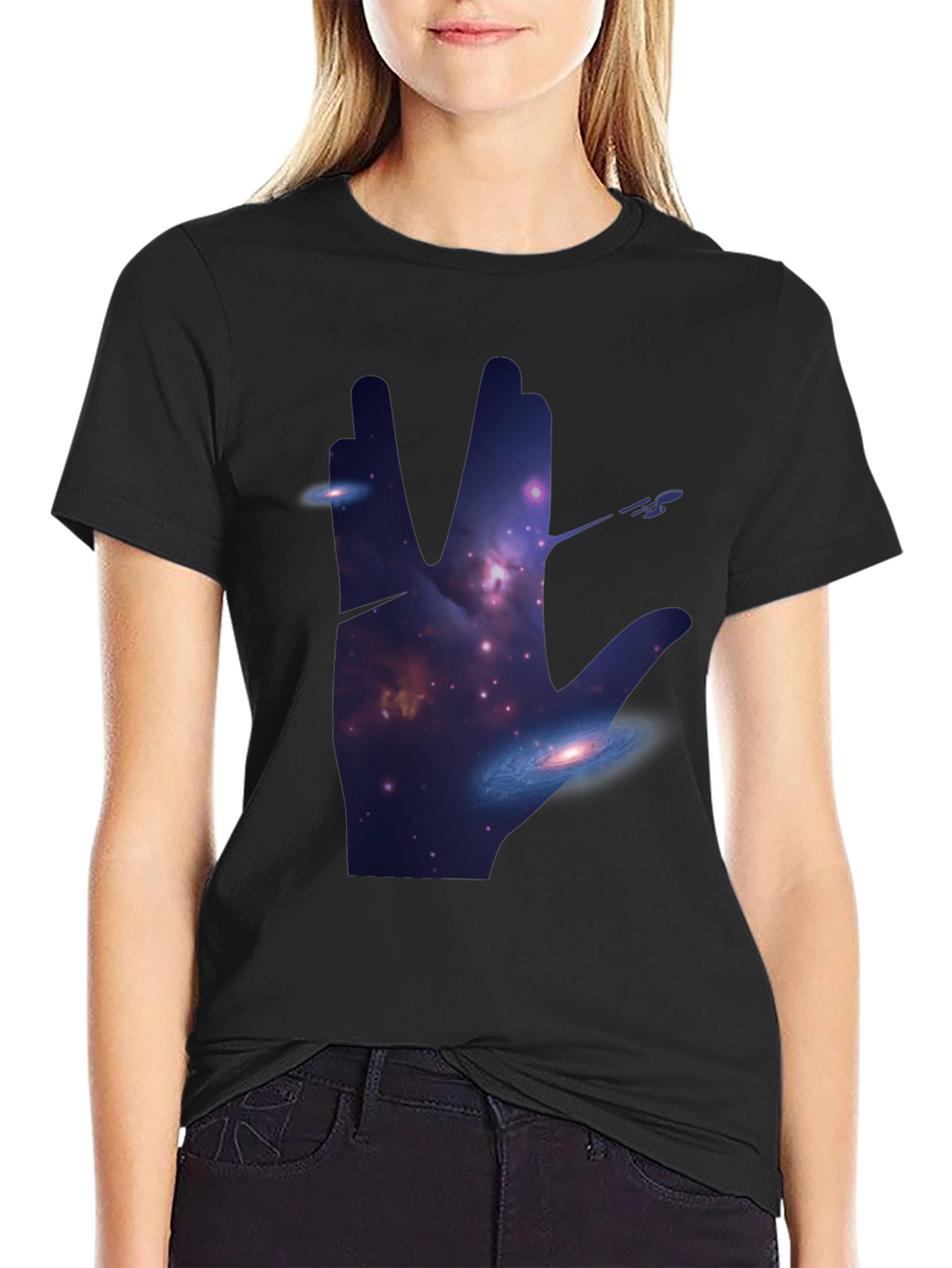 Star Trek Vulcan Salute Galaxy T-Shirt