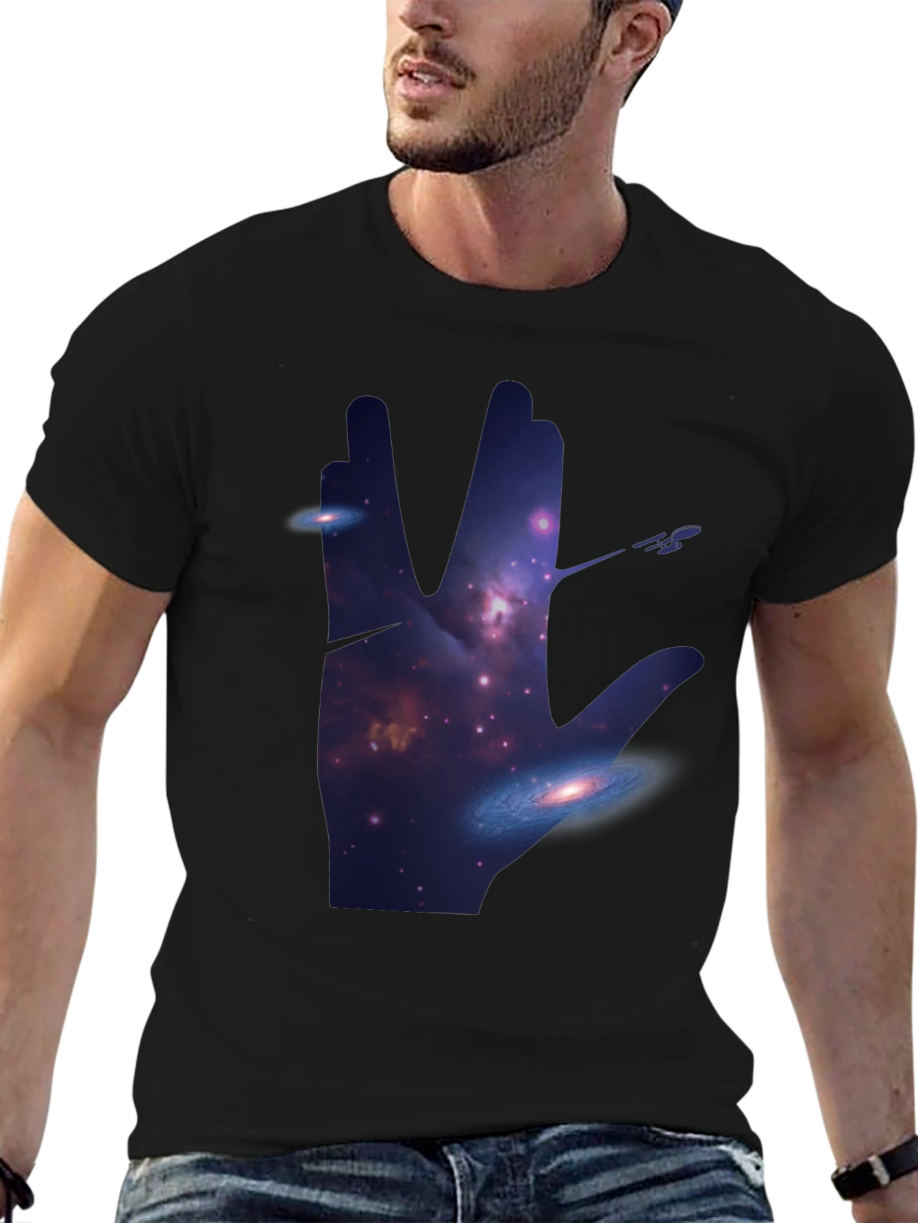 Star Trek Vulcan Salute Galaxy T-Shirt