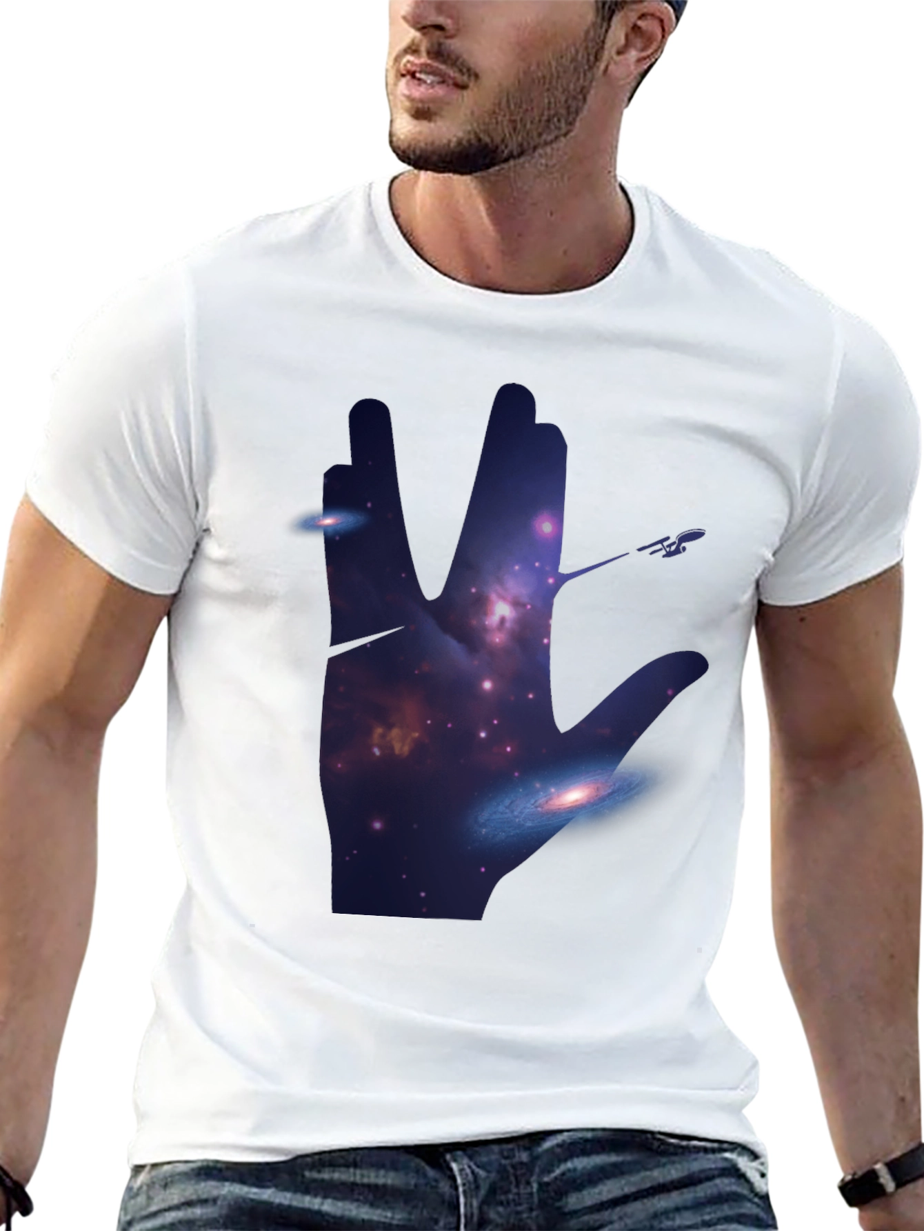 Star Trek Vulcan Salute Galaxy T-Shirt