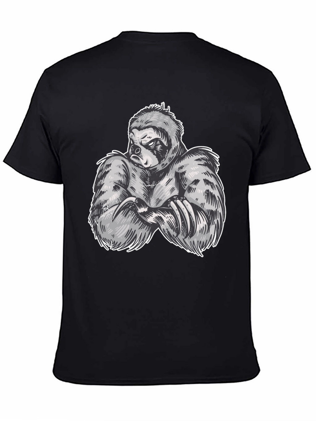 Sloth Muscle Graphic Black T-Shirt