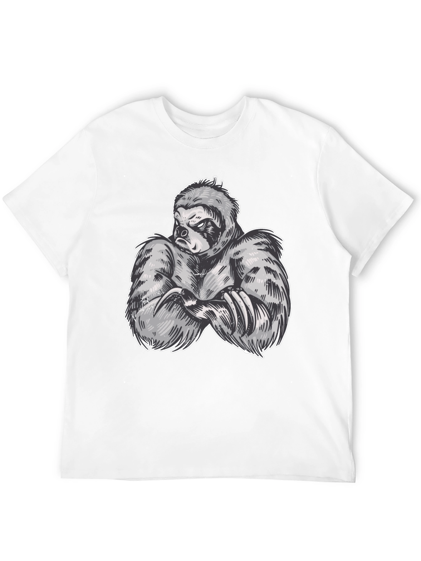 Sloth Muscle Graphic Black T-Shirt