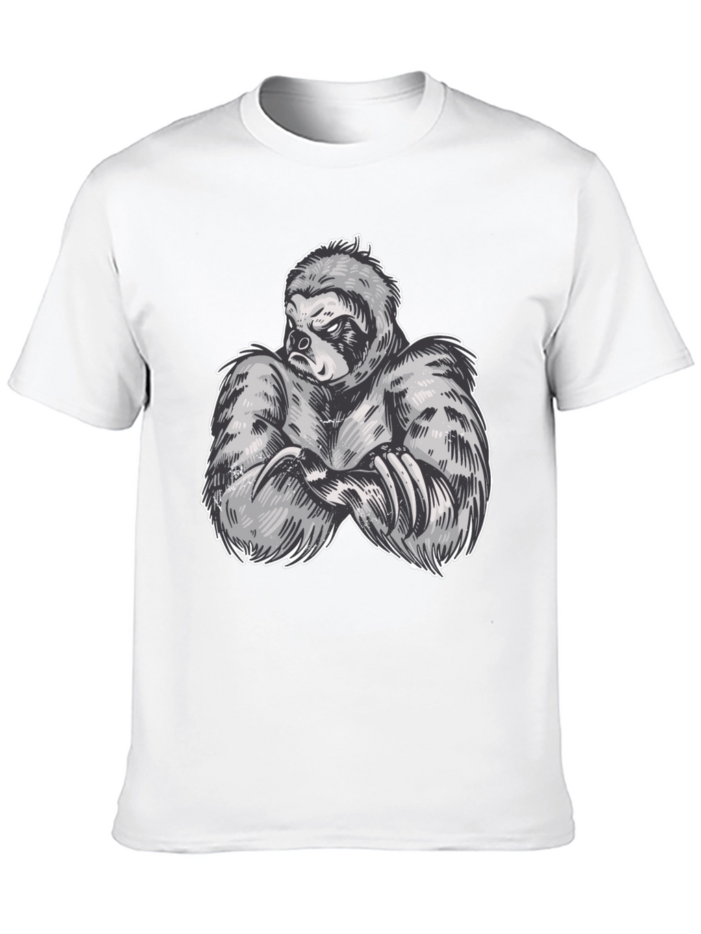 Sloth Muscle Graphic Black T-Shirt
