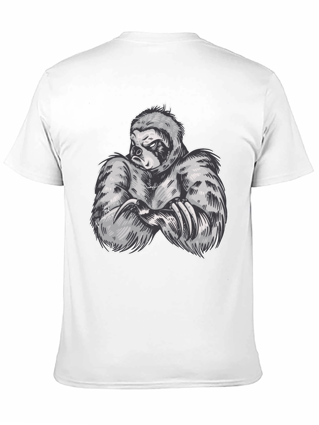 Sloth Muscle Graphic Black T-Shirt