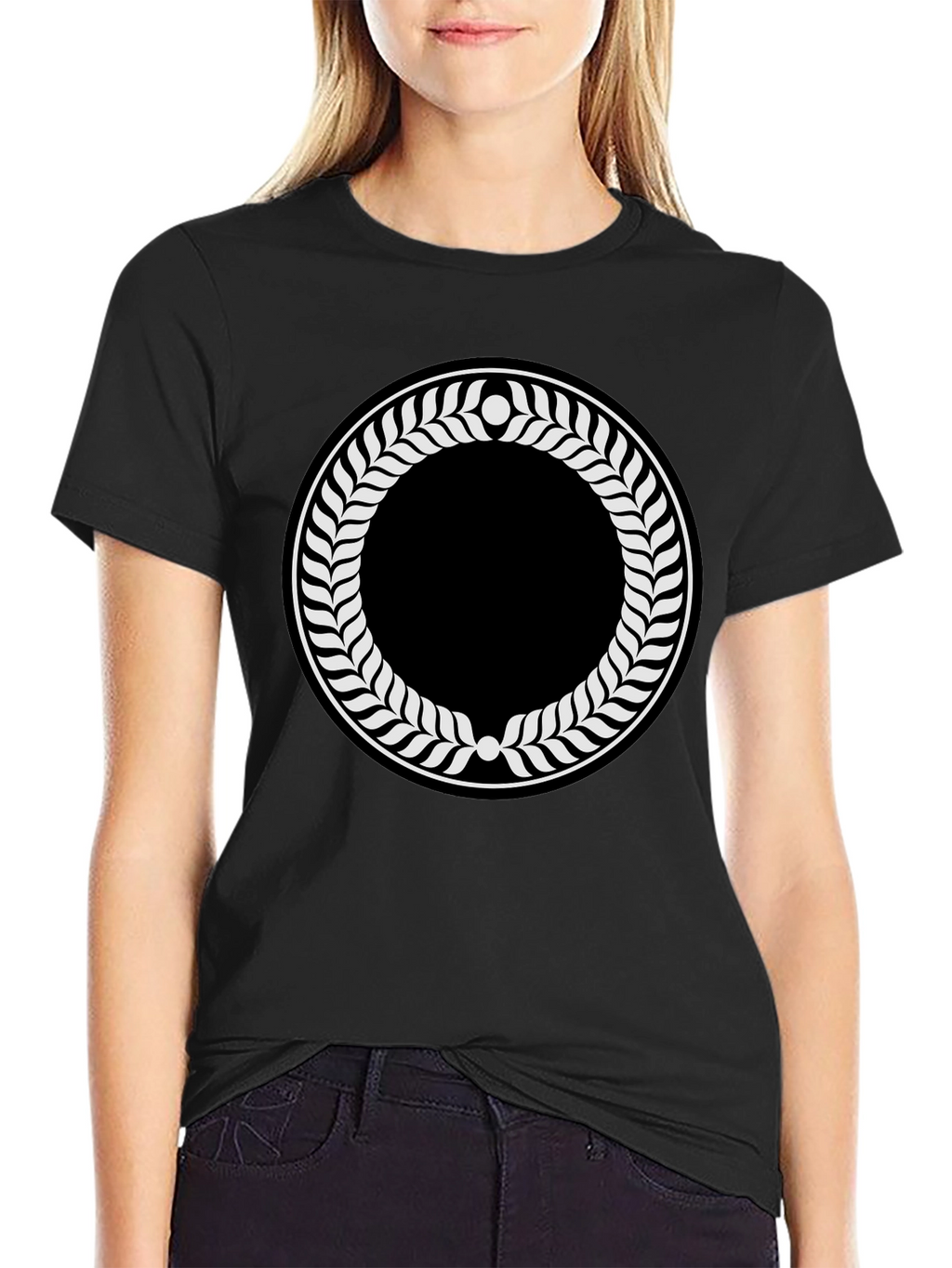 Laurel Wreath Graphic Black T-Shirt