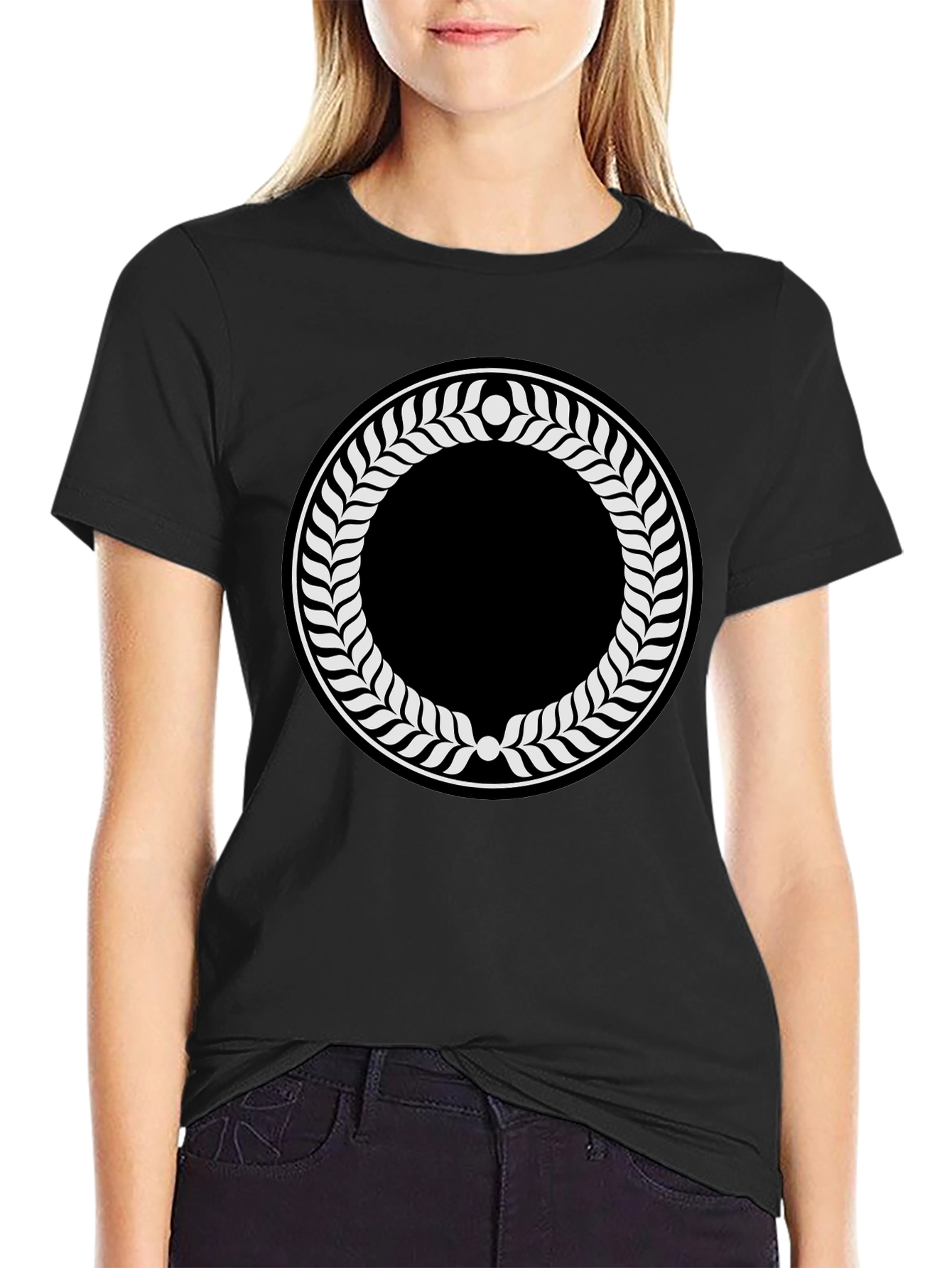 Laurel Wreath Graphic Black T-Shirt