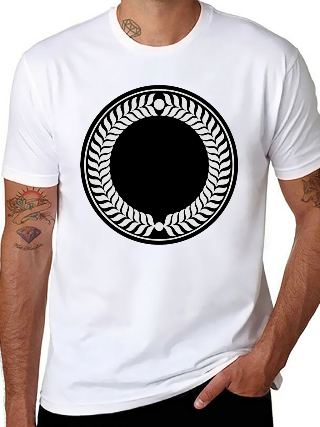 Laurel Wreath Graphic Black T-Shirt