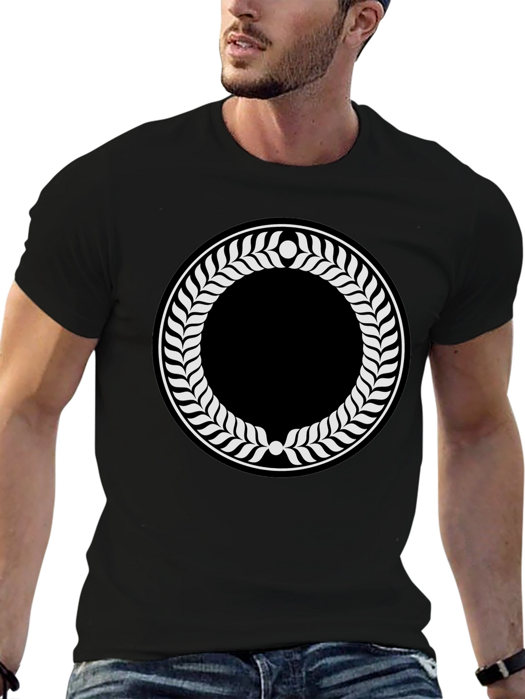 Laurel Wreath Graphic Black T-Shirt