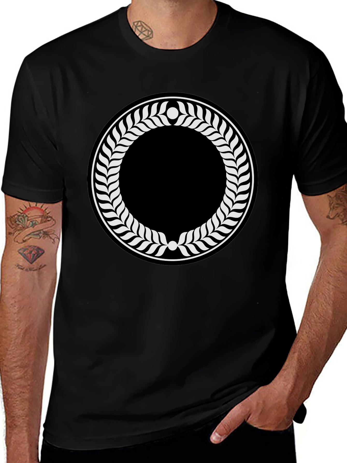 Laurel Wreath Graphic Black T-Shirt