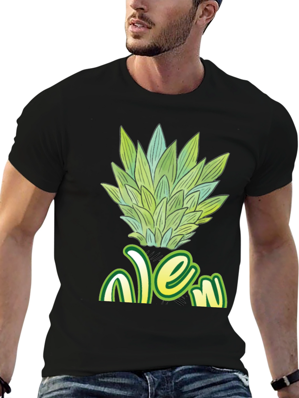 Pineapple Head Black T-Shirt
